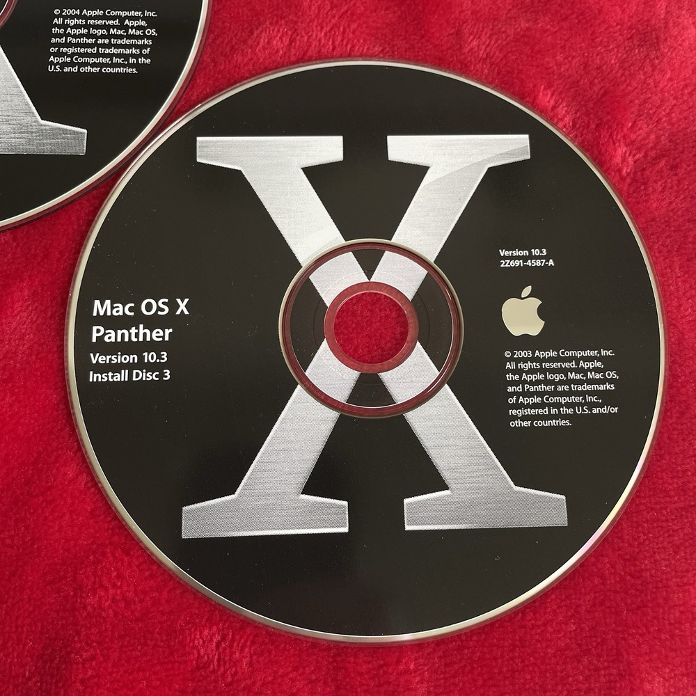 Apple Mac OS X Panther Version 10.3.5 Complete Install Disc Set 2004