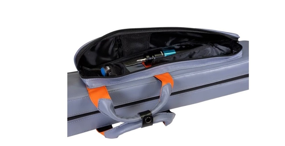 MOLINARI CUE CASE 2x4 SOFT ** GREY / ORANGE.