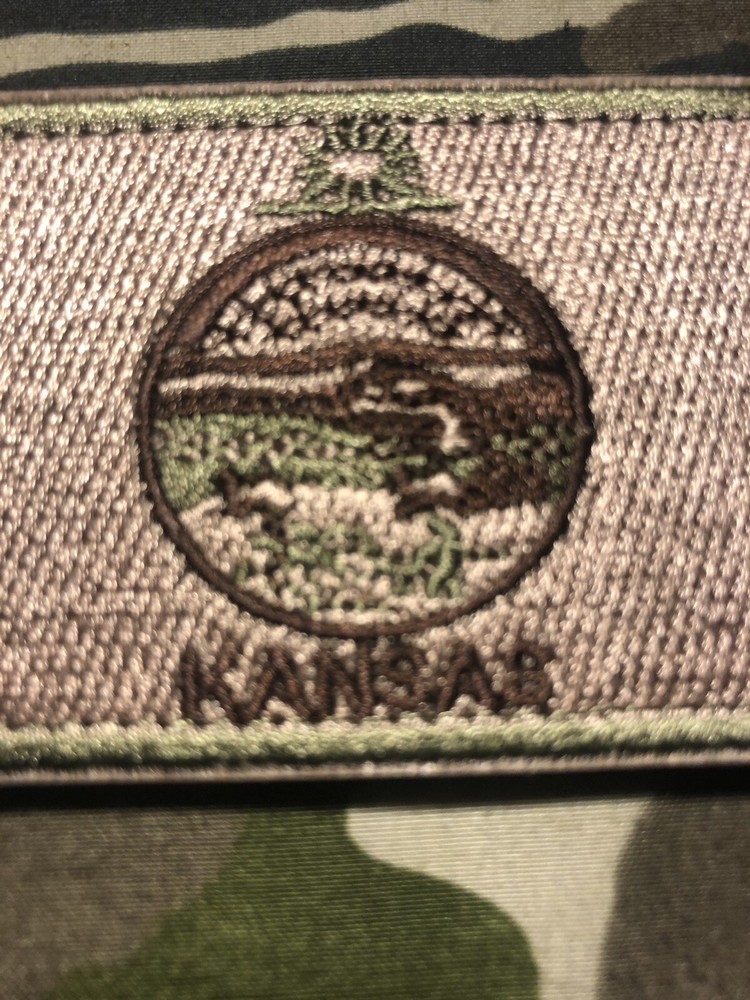 KANSAS STATE FLAG PATCH TACTICAL SUBDUED WITH HOOK BACK