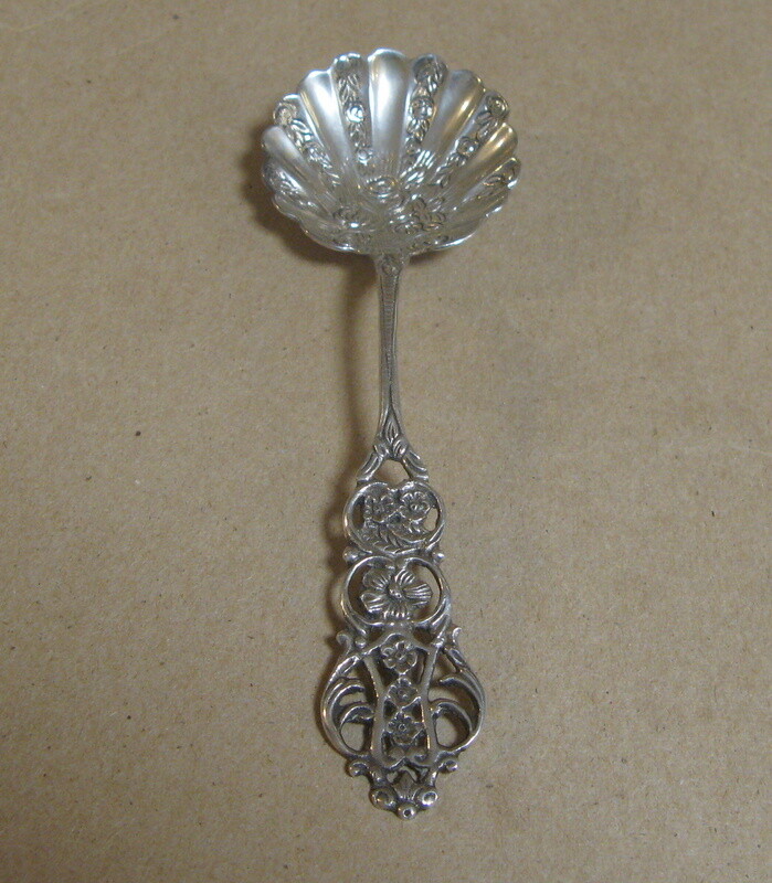 Vintage GEWE M Swedish Silver Berry Serving Spoon Signed
