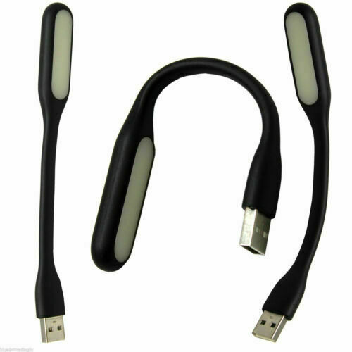 2x USB LED Lamp Light Laptop Computer Desktop Bright White Study Flexible Black