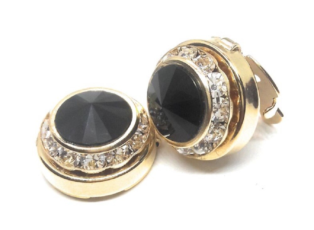 GOLD PLATED CRYSTAL BUTTON COVERS