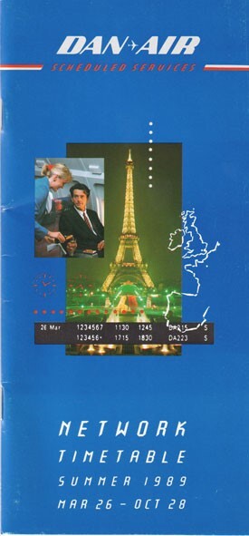 Dan-Air timetable 1989/03/26
