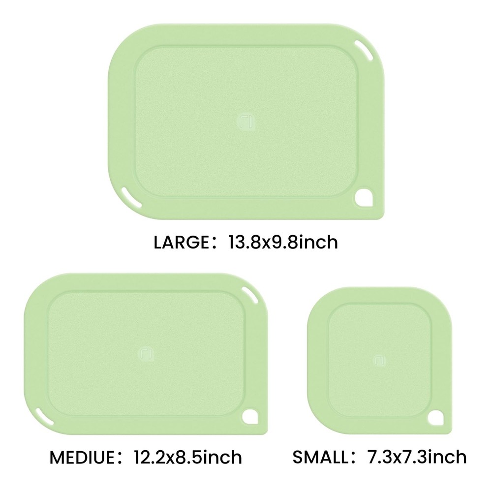 Plastic Cutting Boards for Kitchen, Chopping Board 3-Pack with Different Size...