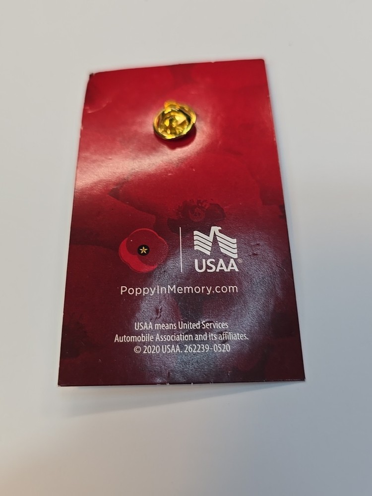 Poppy Flower Lapel Pin USAA