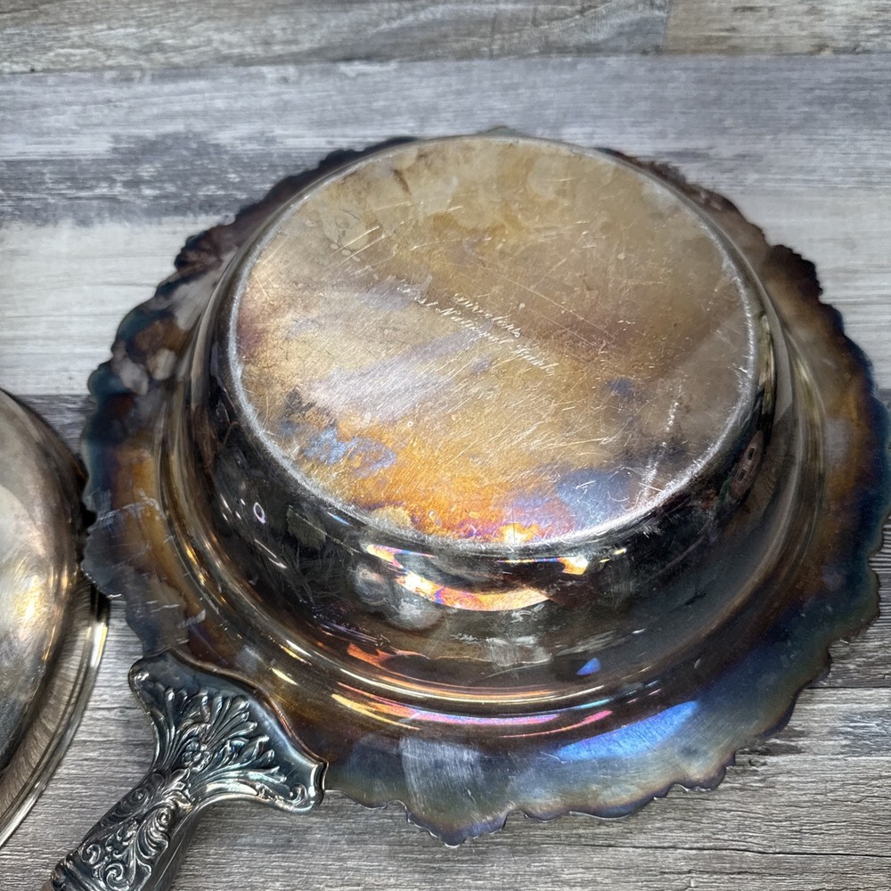 Wallace Baroque #295 Silverplate Chafing Dish Bowl & Dome Replacement Engraved