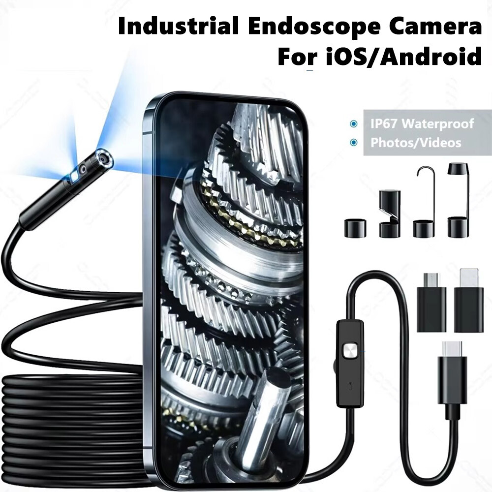 1920P Dual Lens Endoscope Camera Waterproof Direct Plug Android IOS iPhone 16 15