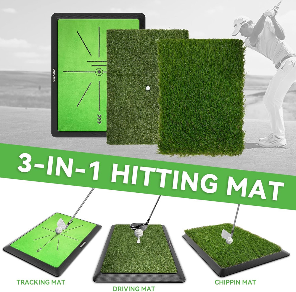 Golf Hitting Mat | Golf Training Mat for Swing Path Feedback/Detection Batting |
