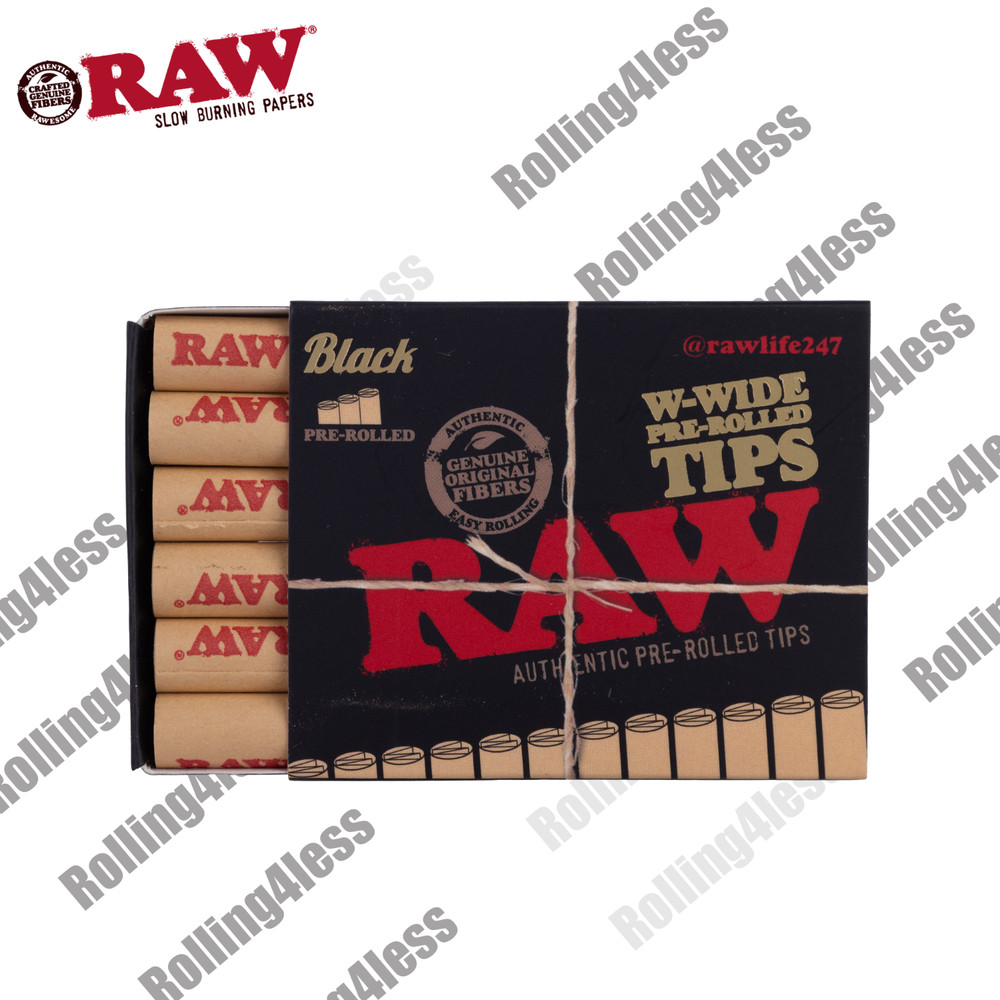 Raw W-WIDE PRE-ROLLED TIPS | 4 PACKS