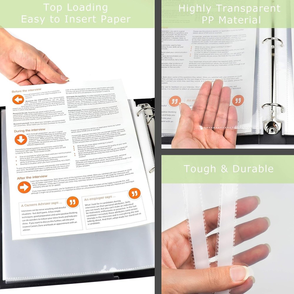 Office Werks Sheet Protectors for 3 Ring Binder, 50 Pack Clear 50 Pack,