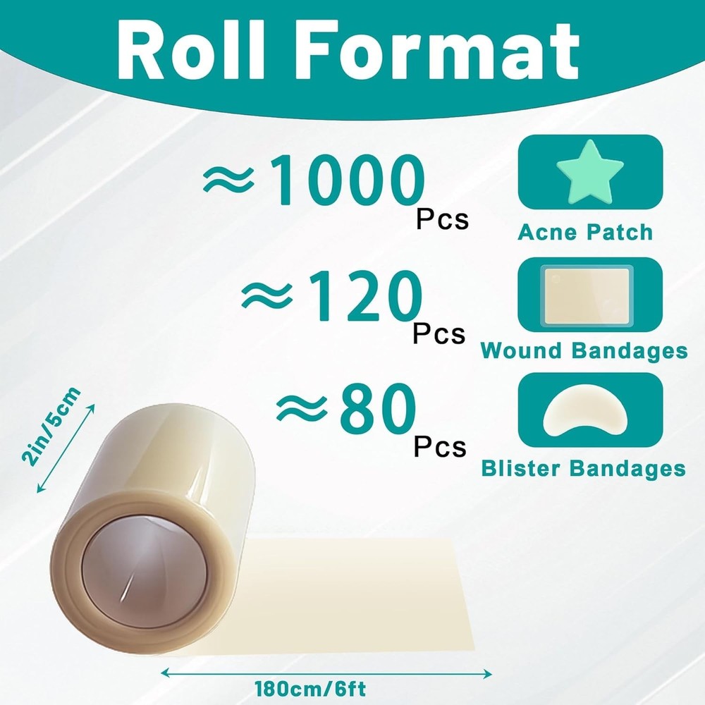 Hydrocolloid Roll, Extra Large Hydrocolloid Bandages, Pimple Patch Roll for Acne