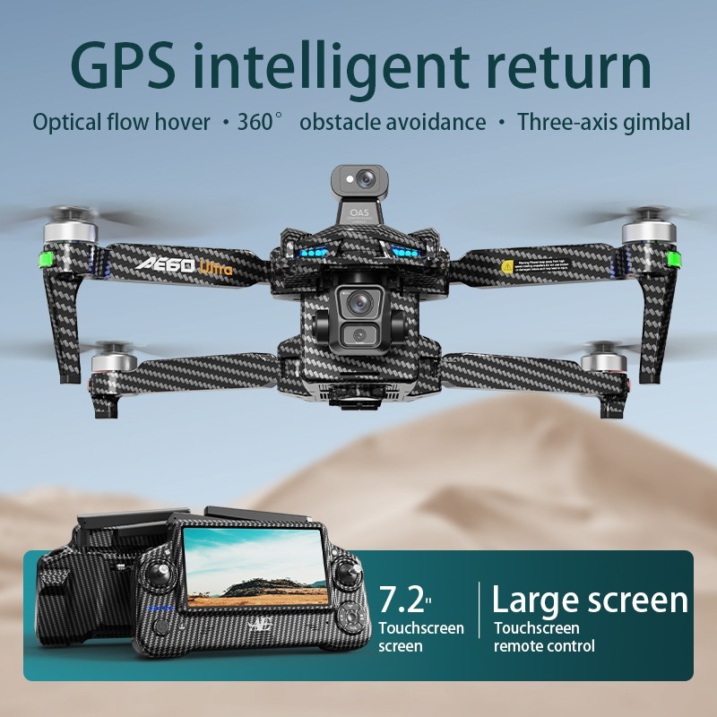 AE60 Screen Control Drone GPS FPV 7KM 3-axis Gimbal 4K Camera Obstacle Avoidance