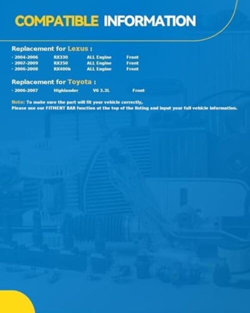 Ceramic Front Brake Pads For RX350 2007-2009, 4 Pcs replace # D1005