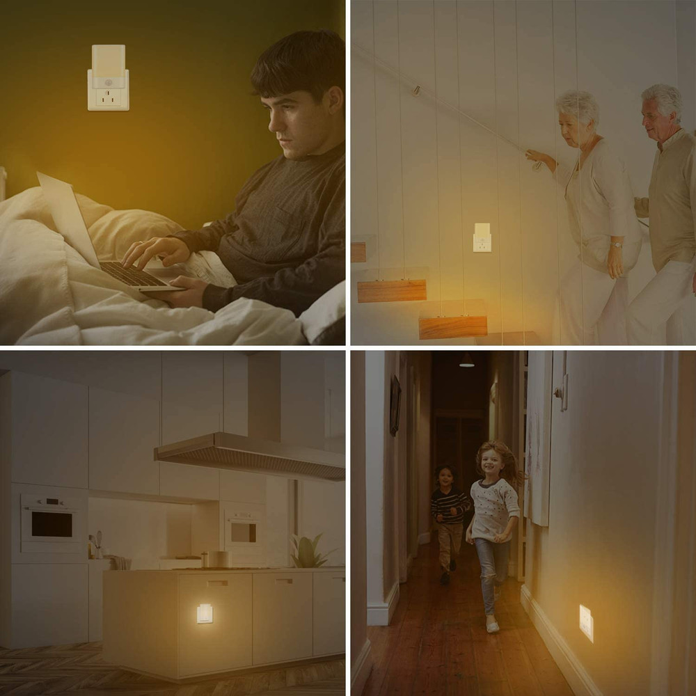 LED Night Light Plug in Motion Sensor with 1-pack White