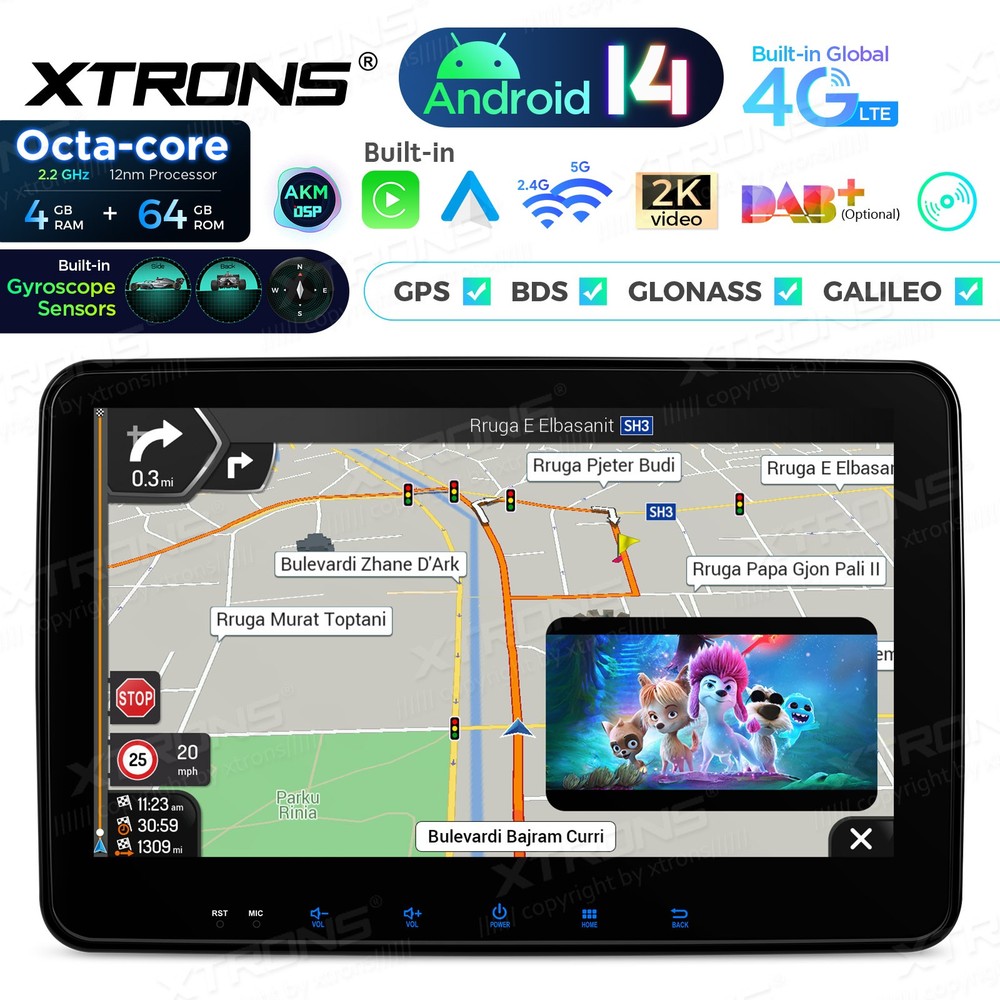 10.1" Android 14 Head Unit DVD Player 2 Din 4G LTE 4+64GB Wireless Android Auto