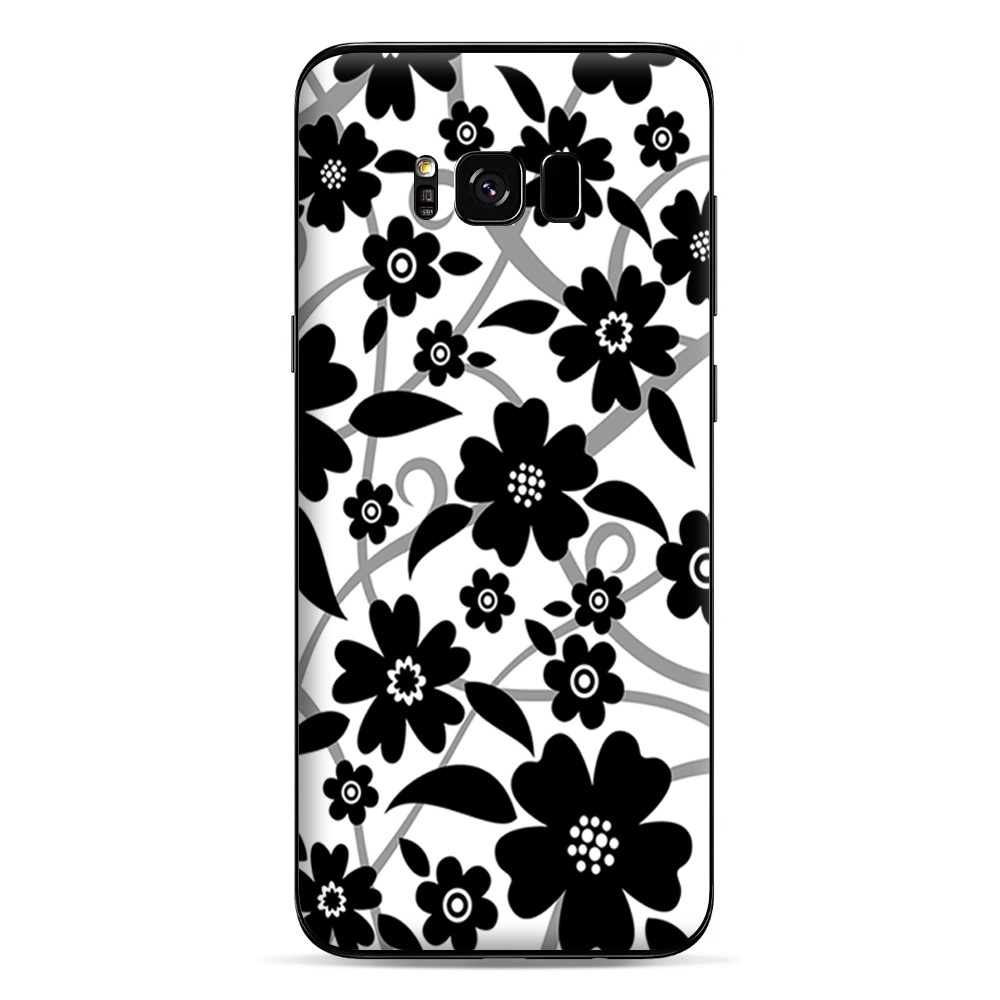 Skins Decals for Samsung Galaxy S8 - Black white Flower Print