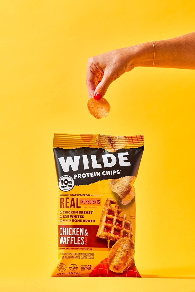 WILDE Chicken & Waffles Protein Chips, Thin and Crispy, High Protein, Keto, M...