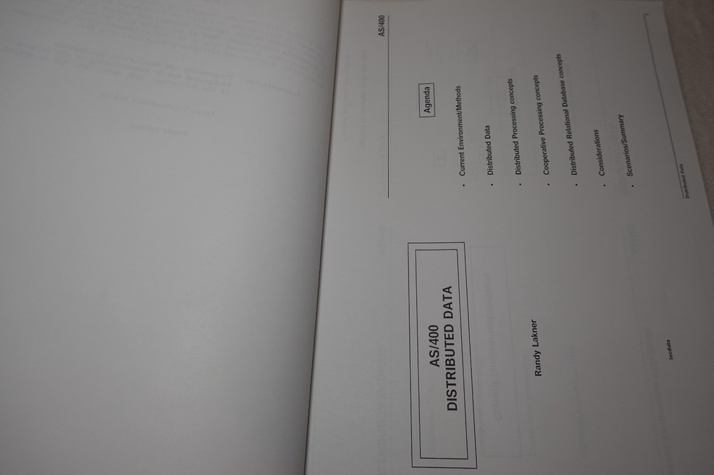 AS/400 Technical Conference 1992 IBM Elective Session 7 Original Publication