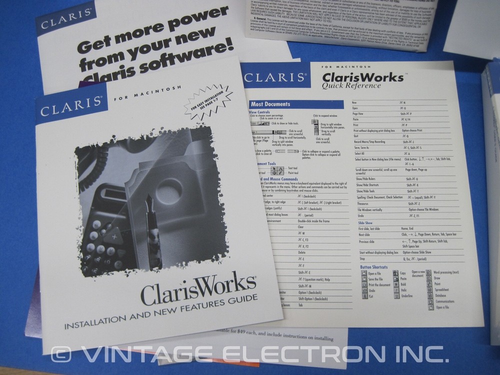 Vintage Apple Macintosh ClarisWorks Software - V2.1 - Complete Software 1993