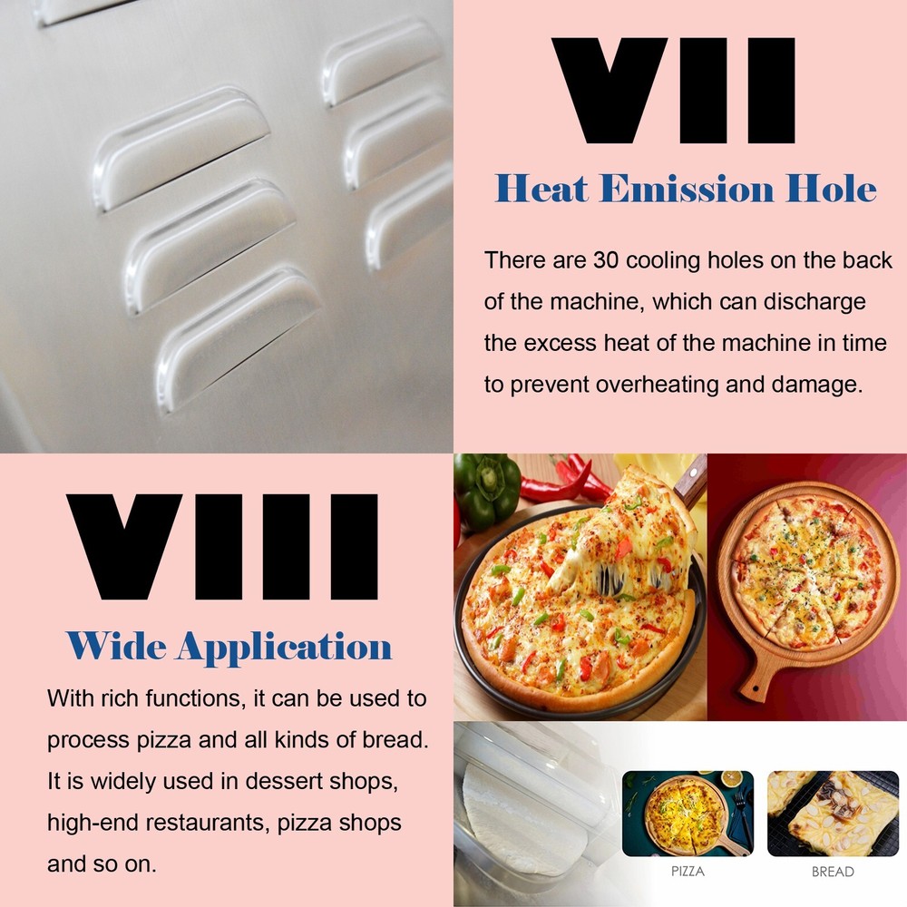 110V Electric Pizza Dough Roller Sheeter Pastry Press Cake Bread Making Machine