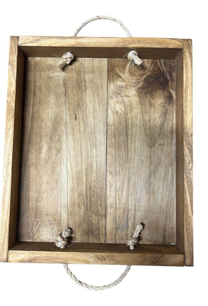 Rustic Farmhouse Rope Handle Tray