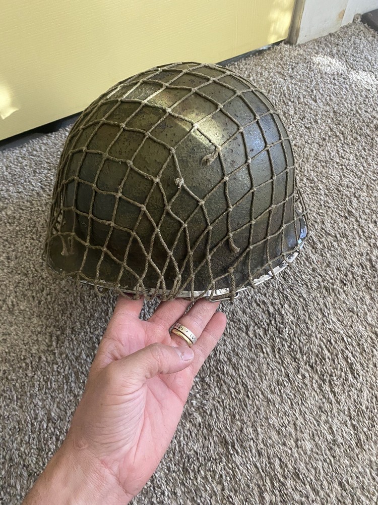 Ww2 M1 Helmet Front Seam With Liner