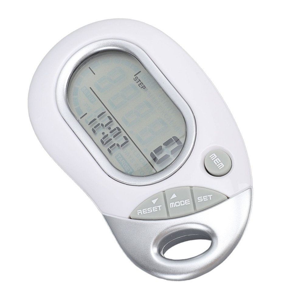 Walking Pedometer Electronic 3D Sensor High Accuracy White Step Counter