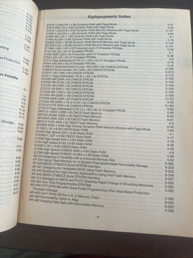 Vintage Intel Computer Manual 1991 Memory Products Handbook