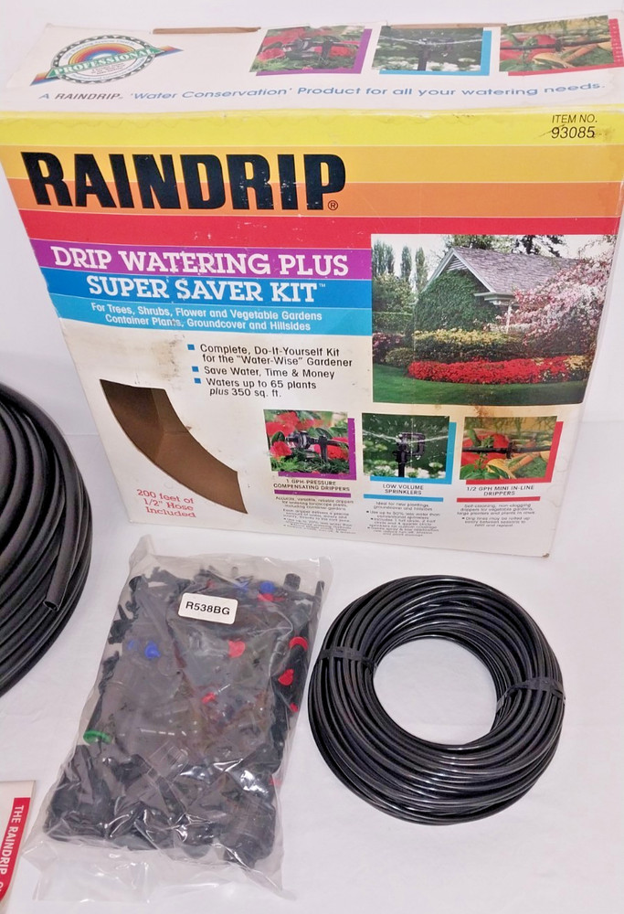 Raindrip Drip Watering Plus Super Saver Kit #93085/R538D 200ft Irrigation System