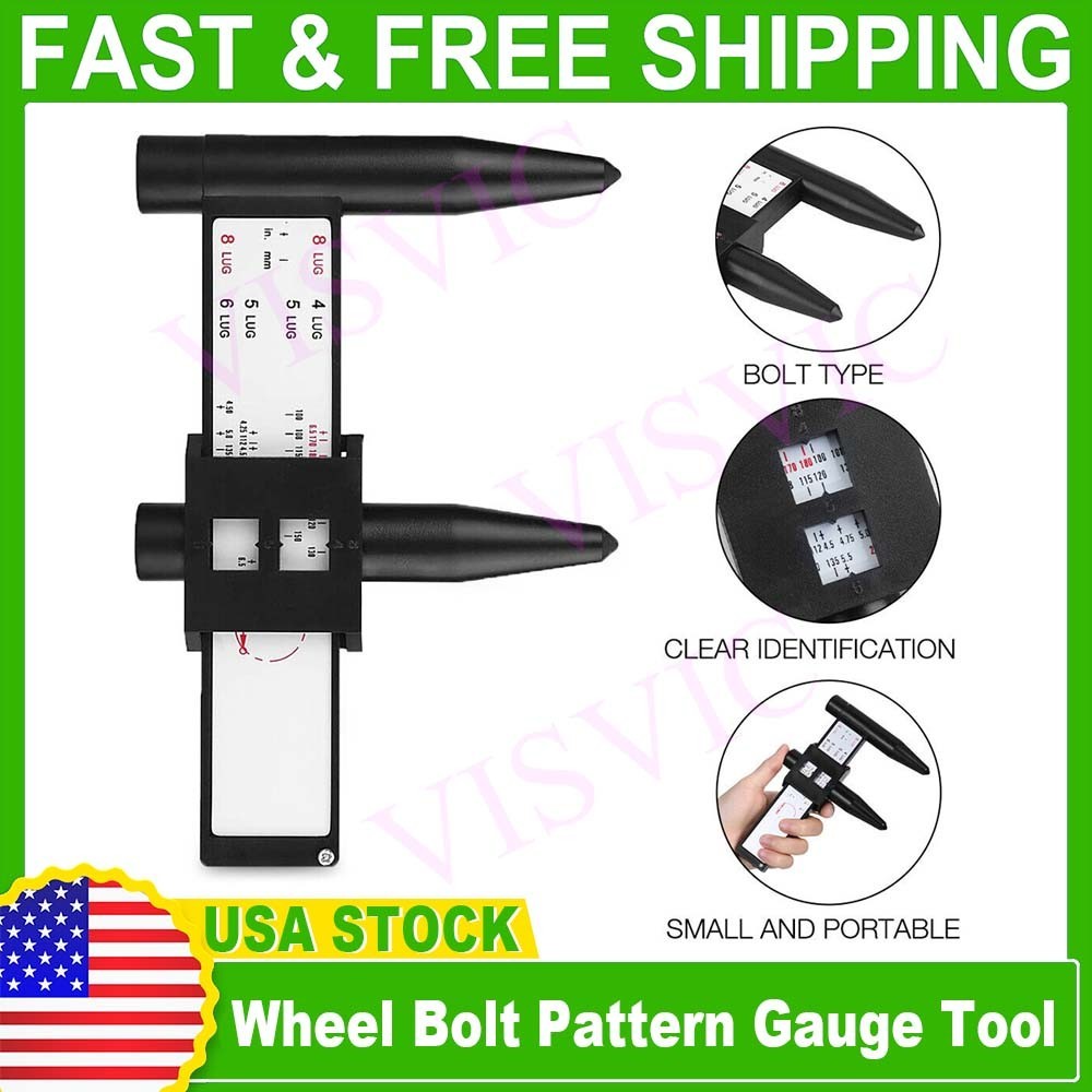 Wheel Bolt Pattern Gauge Tool 4 5 6 8 Lug Pattern Quick Measure Slide Hand Held