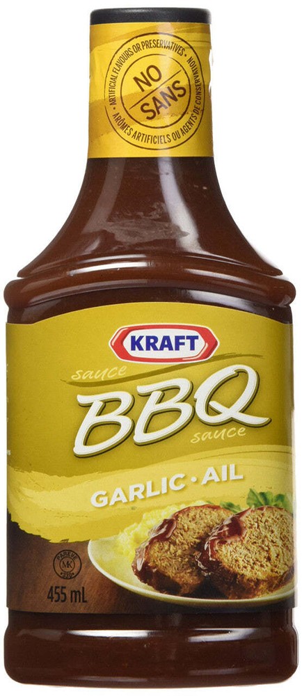 Kraft BBQ Sauce, Garlic, 455mL/15.4oz., {Imported from Canada}