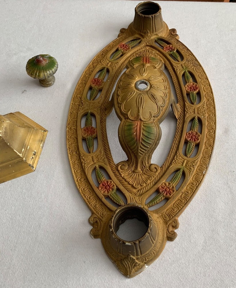 ART DECO CEILING LIGHT FIXTURE TWO LIGHTS C. 1930 YONIC DESIGN