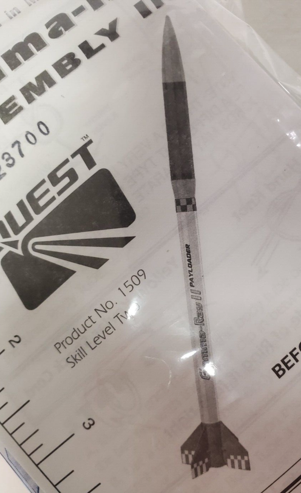 Quest #1509 "Gama-Ray II" Payloader Flying Model Rocket Kit Mint Sealed Package