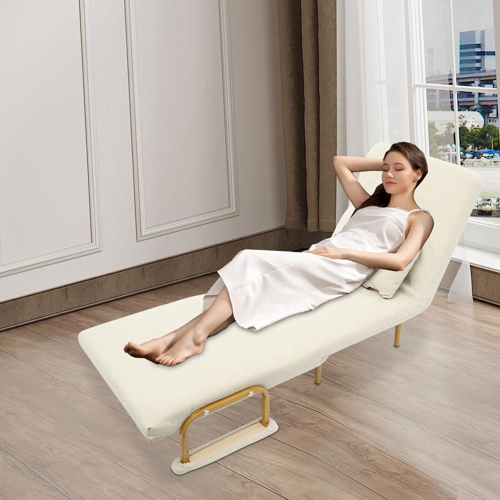 Convertible Sofa Bed Folding Sofa Bed with Pillow & 5-Gear Adjustable Backrest