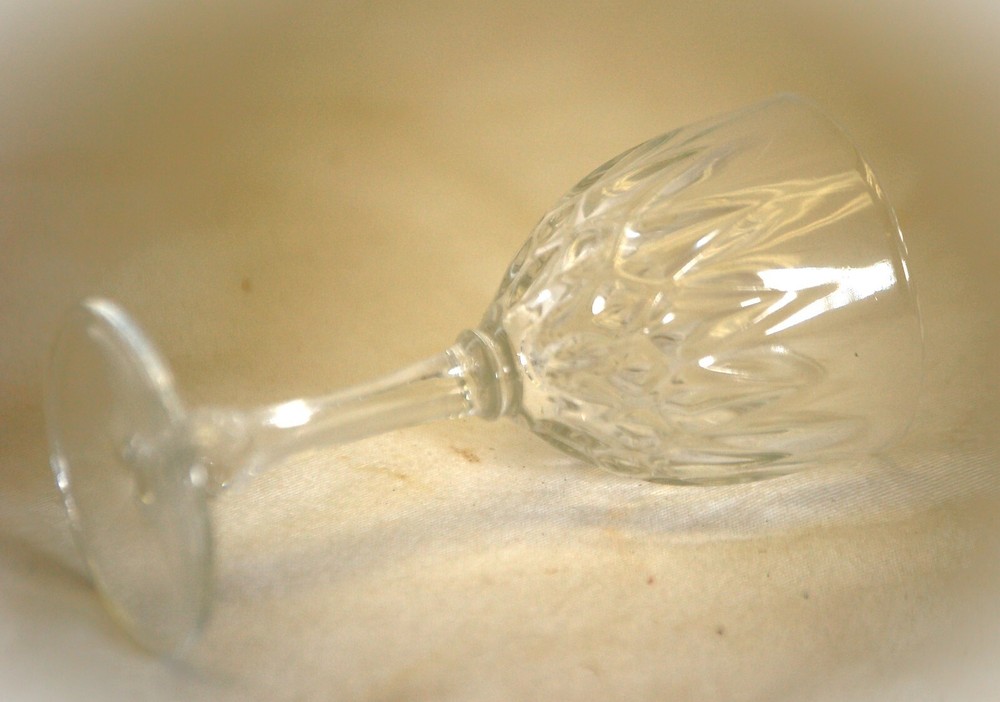 Clear Cordial Glass Stemware Diamond Designs Bar Barware