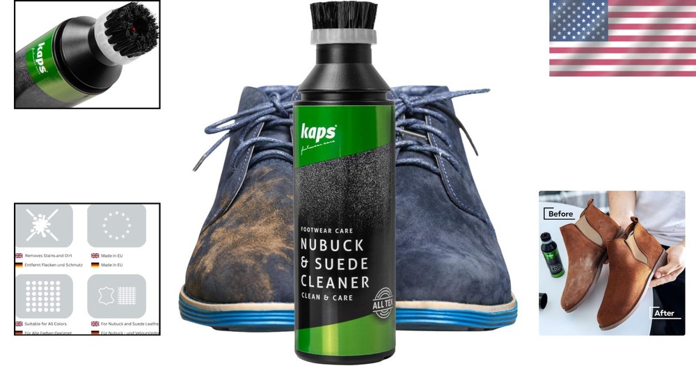 Effective Nubuck & Suede Cleaning Solution with Brush - 75ml, Neutral Shade