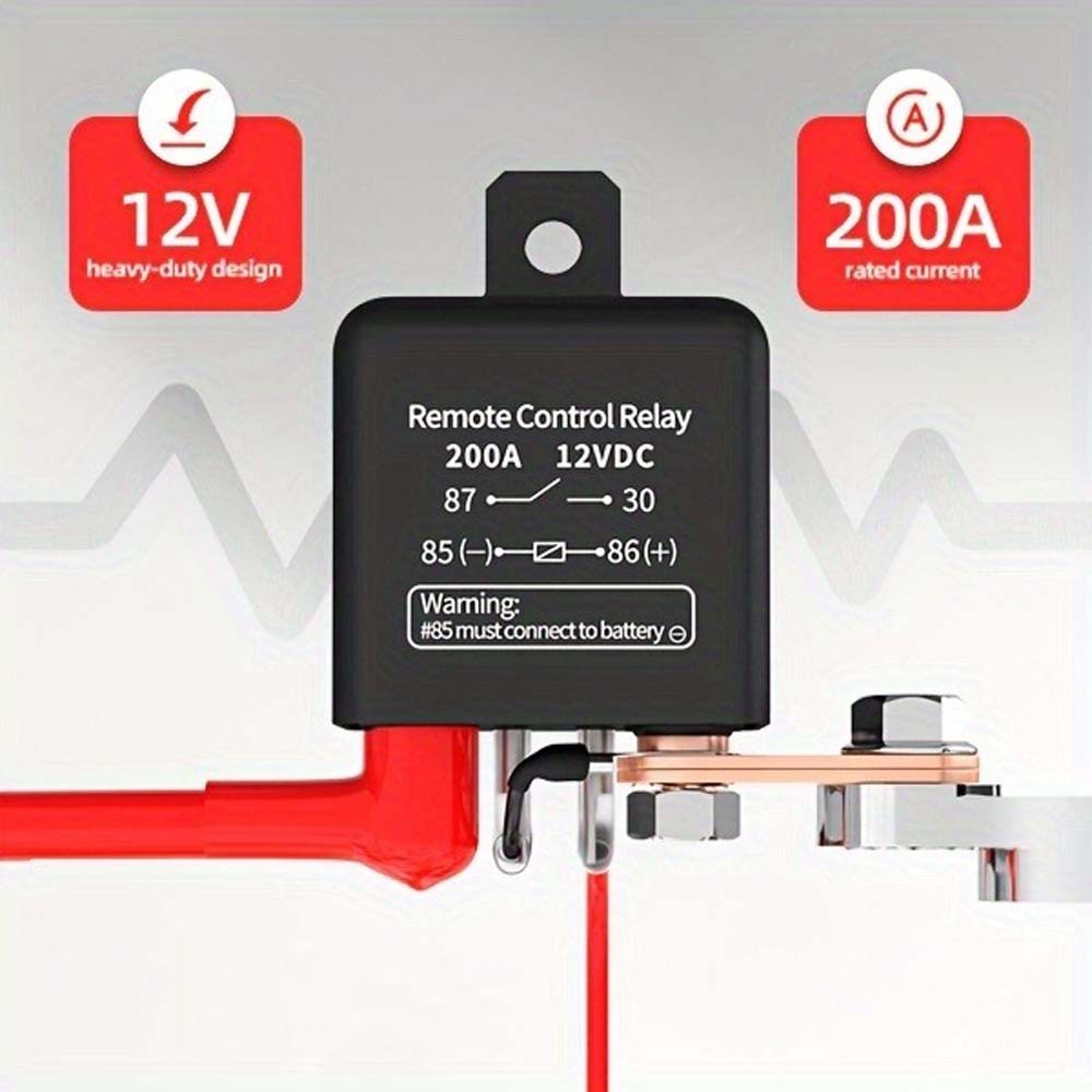Anti-Theft Remote-Controlled Wireless 12V 200A Anti-Theft Remote Kill Switch Kit