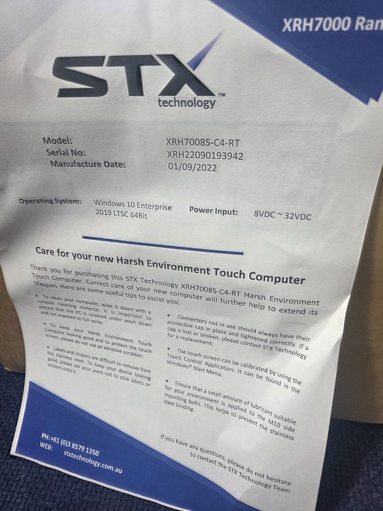 STX Technology XHR70085-C4-RT 8-32Vdc Harsh Environment Touchscreen Computer