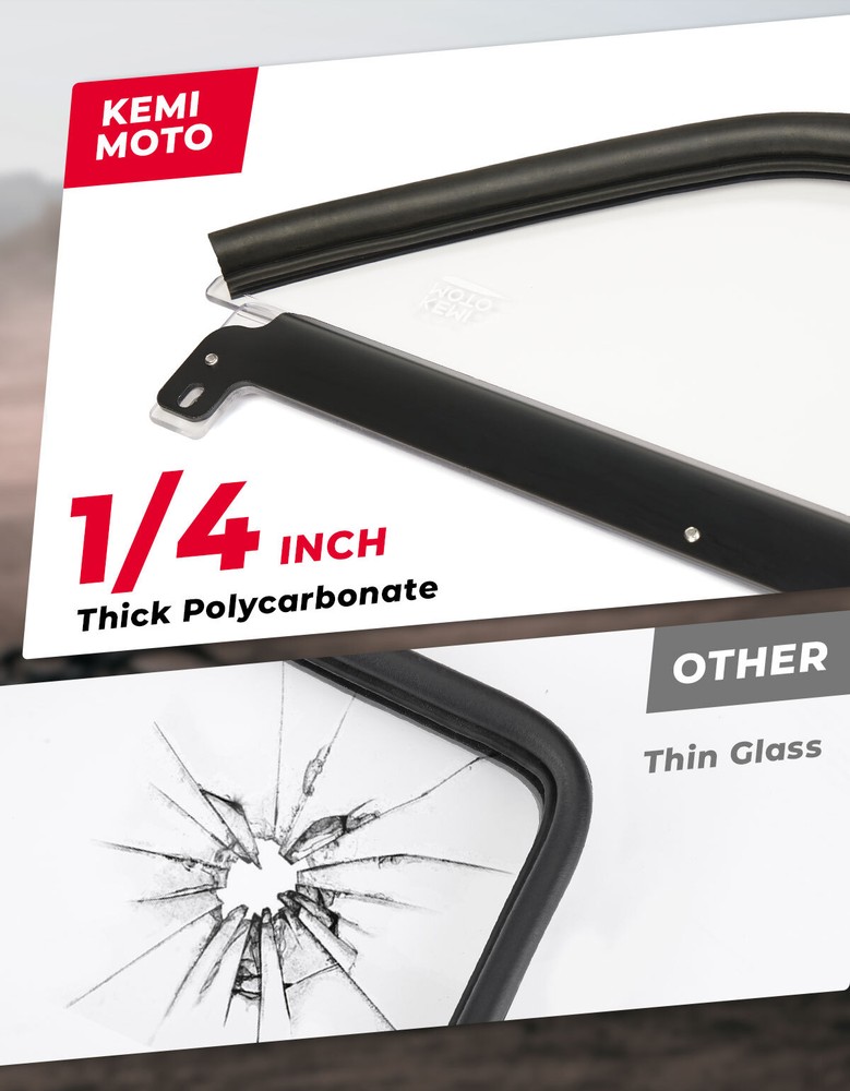 For Can-Am Maverick X3 2017- 2023 Flip Front Windshield Scratch Resistant Clear
