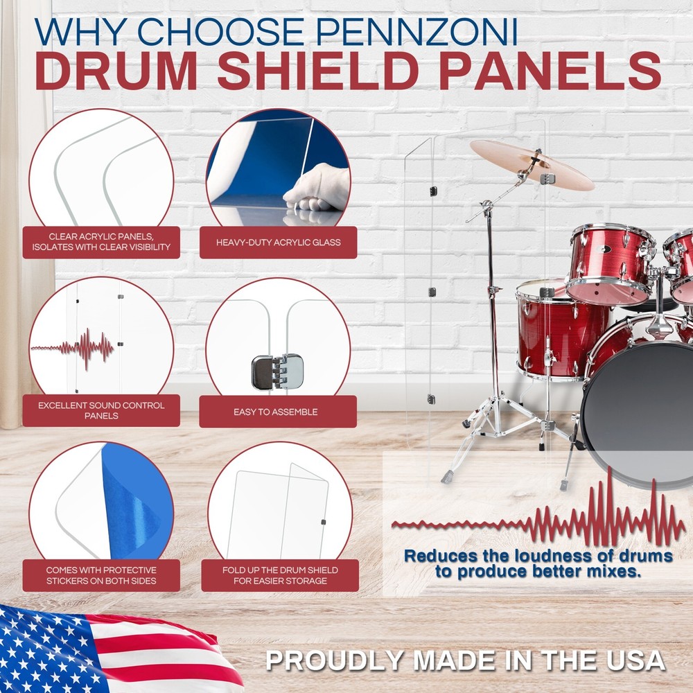 Drum Shield/Drum Screen Panels 5 Panels 2ftX5ft