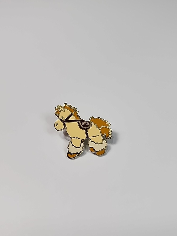 Pony With Furry Boots Lapel Pin Initials BKG