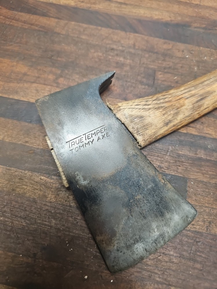 Q38- Vintage True Temper Tommy Axe with Original Handle CLAWED HATCHET