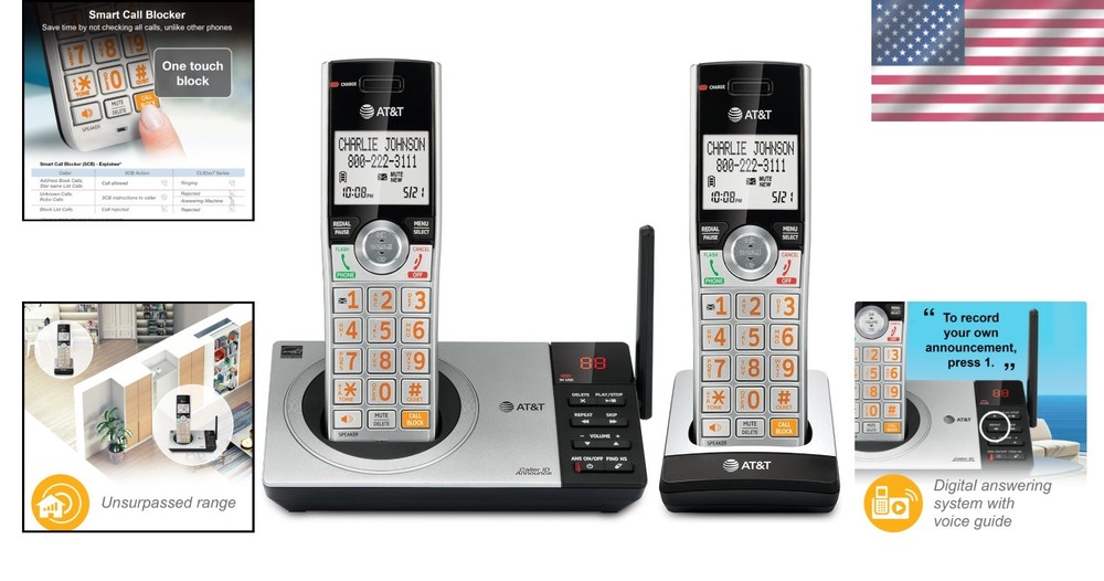 Long Range Cordless Phone with Digital Answering Machine