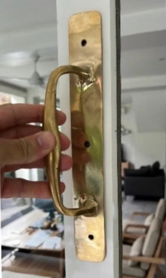 4 PCS 12" x 2" barn door grab Solid Brass Large plain Handle 30cm Pull heavy PUB