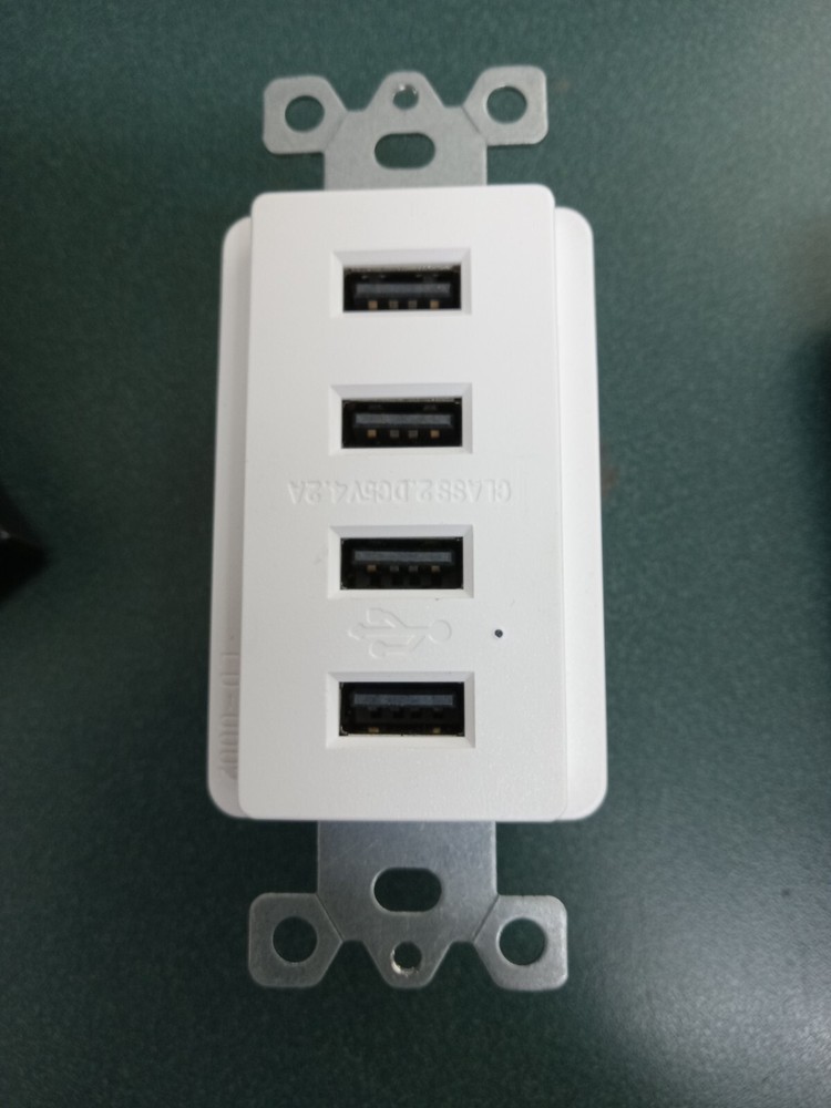 2 Pack!! USB receptacle Quad 4 port 4.2A UL listed