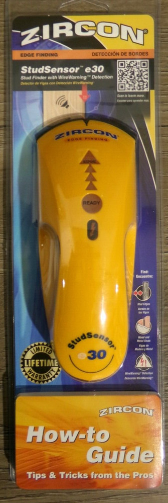 ZIRCON StudSensor e30, Stud Finder w/Wire Warning Detection, New A2