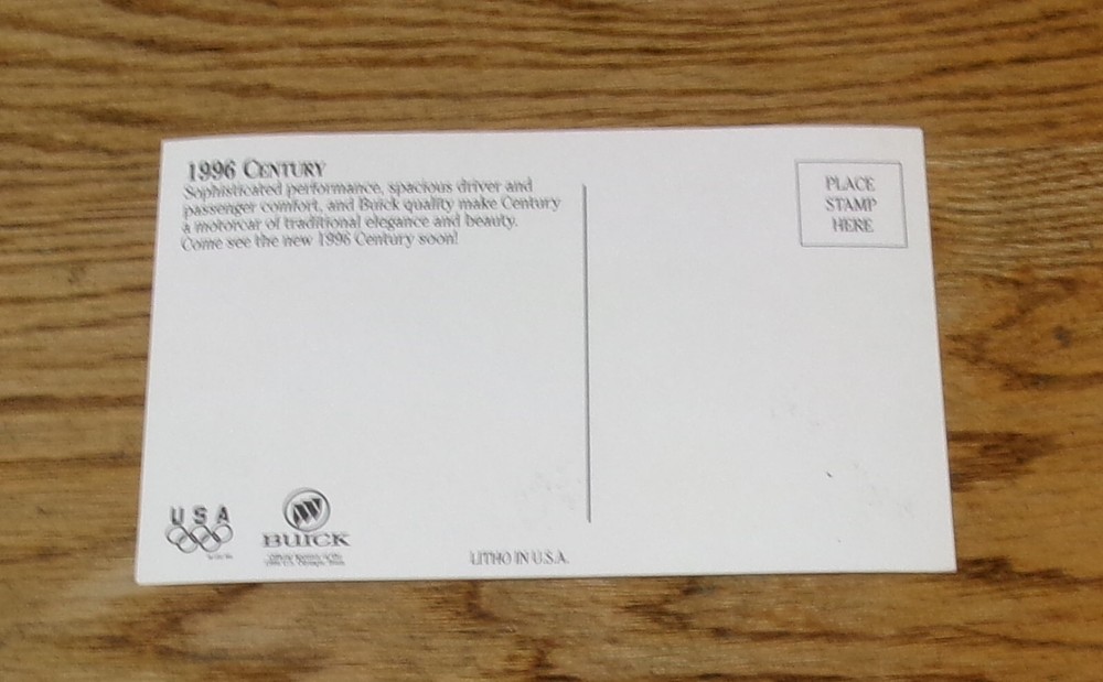 Original 1996 Buick Century Postcard 96