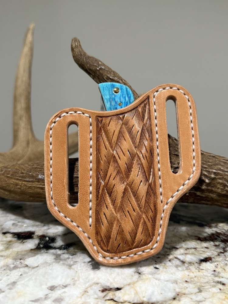 Basketweave Pancake Knife Sheath (Handmade)