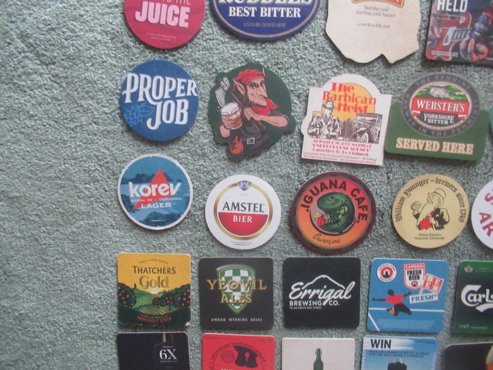 54 x Beer Mats, Coasters - ALL DIFFERENT