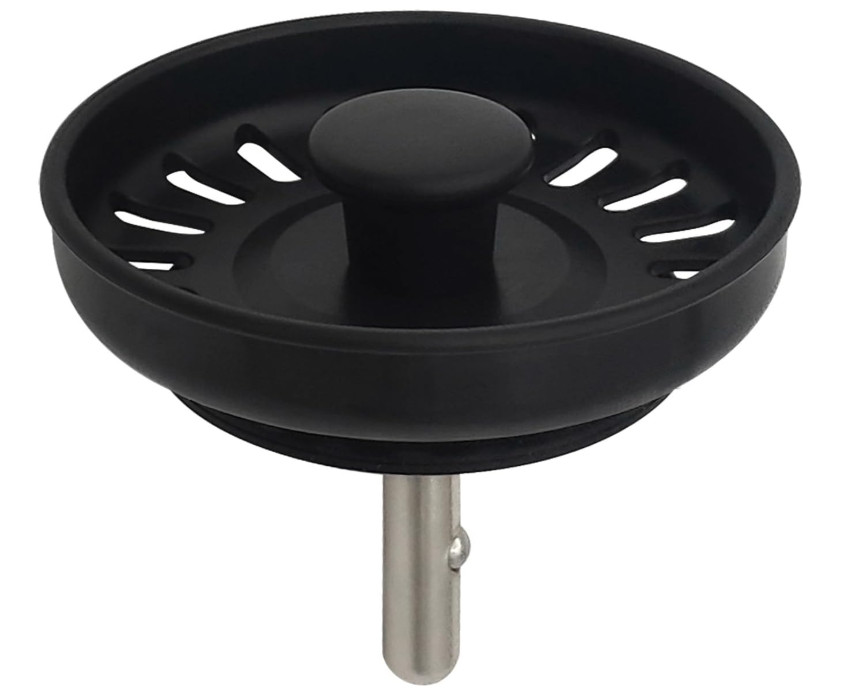 Black Kitchen Sink Drain Basket Strainer Stopper Replacement for Polymer Brass